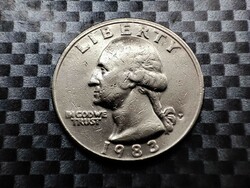 Amerikai Egyesült Államok ¼ Dollár, 1983 Washington Quarter Verdejel P - Philadelphia