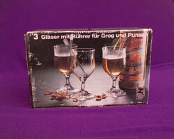 Zwiesel Glas üveg grogos vagy puncsos pohár üveg keverővel