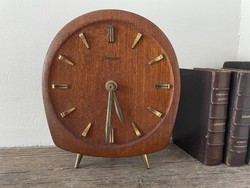 Dugena - vintage tripod table battery wooden clock
