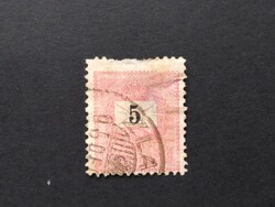 1889 Black numbered 5 kr. E 12 : 11 3/4 teeth missing, paper thinning g3