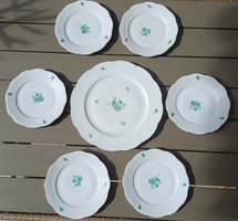 Herend pastry dessert set, possibly breakfast set of 6 with flower pattern
