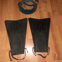 Retro diving fins and diving mask
