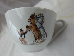 Horsebird - circus scene _ german colditz porcelain teacup