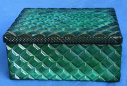 Malachit üveg doboz, ékszertartó 12 x 9 x 5,5 cm