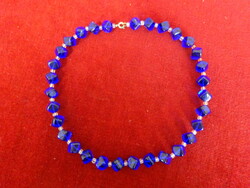 Kobalt kék nyaklánc a 70-es éveskből, hossza47 cm. Jókai.