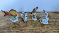 Apró állatos porcelánok (Zolnay, Hollóháza, Aquincum)