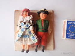 Old, retro Czechoslovakian costume doll couple, baby pair in original, store condition