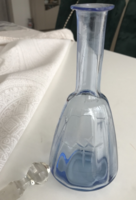 Régi csiszolt kék üveg, asztali kínáló / karafa 24cm