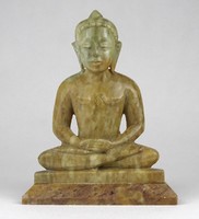 1O140 carved grease stone Buddha statue 13 cm