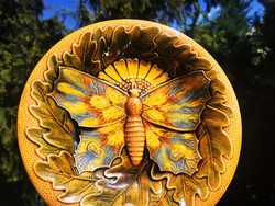 Art deco butterfly earthenware bowl