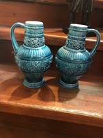 Antique majolica ceramic jug, pitcher, schütz cilli, in a pair, height 26 cm,