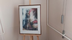 (K) D. Király Sándor festménye 53x70 cm kerettel