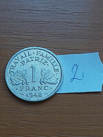 French 1 franc franc 1942 vichy alu. 2.