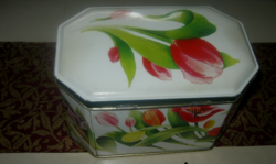 Louise Carling tin box English metal box tulip