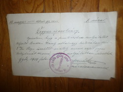 Régi papír fegyver igazolvány 1919 ből 19 magyar gyalogezred