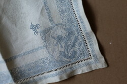 Old Dutch ship monogrammed silk damask napkin