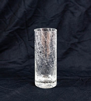 Retro fátyolüveg váza - repesztett üveg pohár - mid-century modern design
