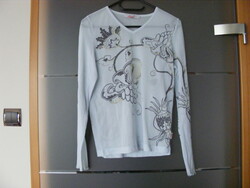 S.Oliver translucent beautiful elastic blouse, top, women's size m