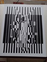 Vasarely's original heliogravure, titled: calcis (1958-59), published in linear album 73.
