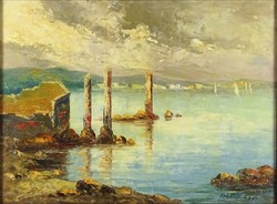 1O148 Fratuli signed: Mediterranean seaside 1935