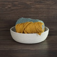 Nigella stitched rope basket - storage bowl
