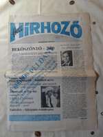 Heti Hírhozó – nyugdíjas hetilap első száma (régi újság születésnapra, 1988)