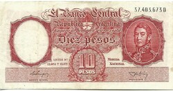 10 peso pesos 1954-63 Argentina 2.