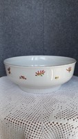 Retro ndk marked salad bowl, hand painted with small flowers, height: 10 cm, diameter: 25 cm, 3 l.
