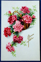 Old graphic greeting card carnation