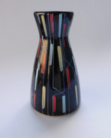 Retro kerámia váza geometrikus dekorral - 70-es évek