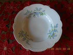Antique zsolnay pearl wall plate with forget-me-not pattern