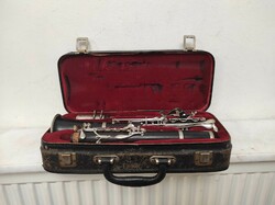 Antique brass clarinet in box 158