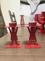 Régi svéd SERHOLT fém gyertyatartók párban.