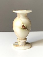 Marble onyx elegant turned stone vase 19.5 Cm