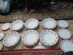 Porcelain set with pink pattern, 18 pieces, in perfect condition