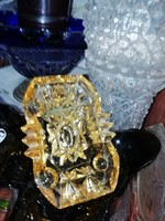 Antique crystal amber ashtray in perfect condition