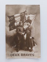 Régi francia képeslap katonafotó