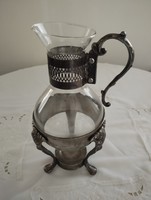 Antik állványos teafőző üveg kanna hibátlan állapotban