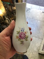 Hollóháza Pannonian morning glory porcelain vase, 16 cm