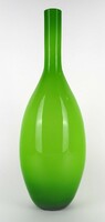 1O237 Színezett fújt zöld rétegelt nagyméretű művészi skandináv stúdió üveg váza 50 cm