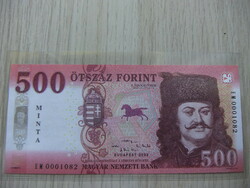 500 Forint 2022 MINTA Bankjegy Új és hajtatlan