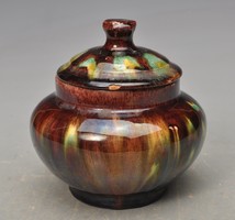 Beautiful art deco continuous glazed bonbonier with lid. - Field trip to Imre Szabó.
