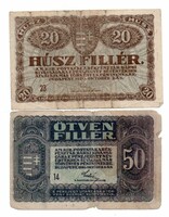 20 és 50 Fillér Használt Álapotban