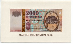 2.000 Forint Millenneumi Bankjegy Díszkiadásban 2000 Augusztus 20 Bontatlan Csomagolásban