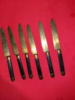 Antique copper blade and vinyl handle knife set 6 pieces 15 cm - 8 cm blade 2.