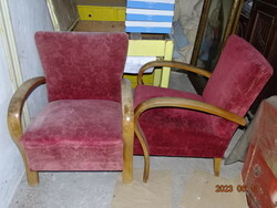 Pair of art deco retro armchairs