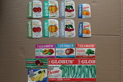 Globus canned food label collection