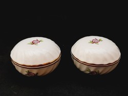 Herendi porcelán ékszertartó fedeles dobozkák párban