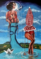 “Balatoni nyár” szürrealista festmény 60*40cm