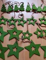 Karácsonyi filc dekoráció csillag fenyőfa akasztható dísz kellék